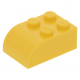 LEGO kocka 2x3 egyik oldala íves, sárga (6215)
